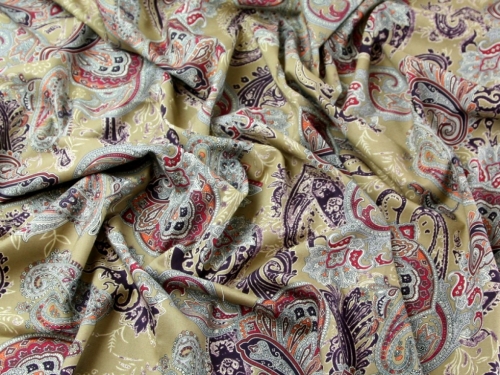 Cotton Lawn Fabric Antique Gold