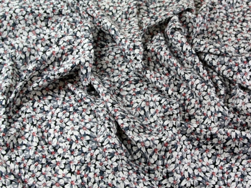 Cotton Lawn Fabric Black & Grey