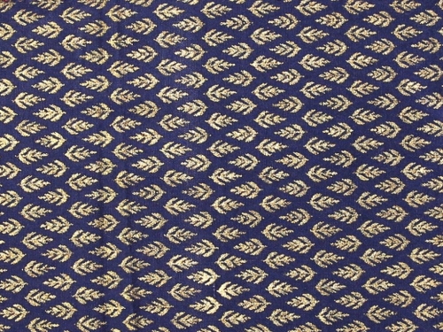 Metallic 100% Cotton Poplin Fabric Navy Blue