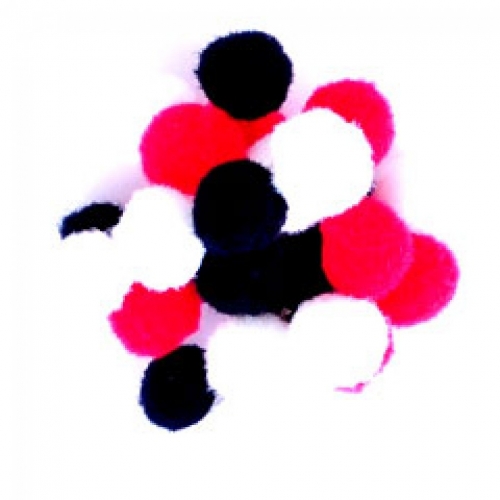 Trimits Pom Poms Red Black White Mix