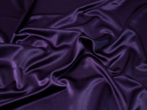 Minerva Core Range Prada Stretch Woven Satin Crepe Fabric Aubergine