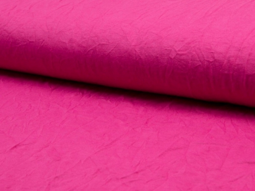 Deadstock Creased Textured Stretch Knit Fabric Fuchsia