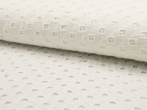 Deadstock Broderie Anglaise Cotton Fabric Cream
