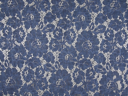 Deadstock Stonewashed Lace Fabric Navy Blue