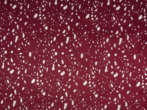 Deadstock Laser Cut Faux Suede Stretch Knit Fabric Bordeaux