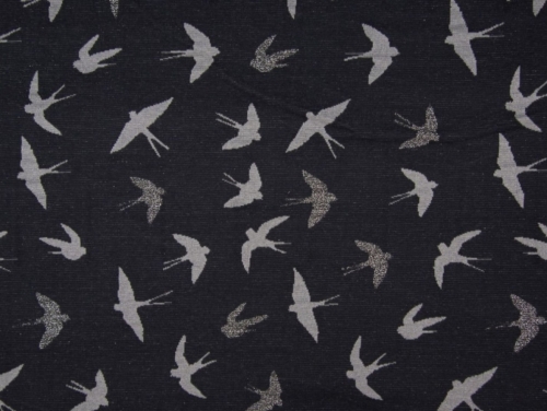 Deadstock Lurex Jacquard Stretch Knit Fabric Black