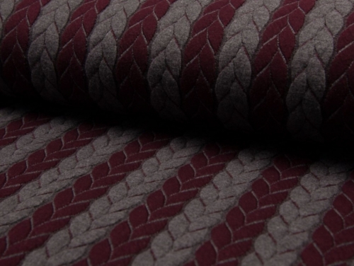 Deadstock Textured Stretch Knit Fabric Bordeaux