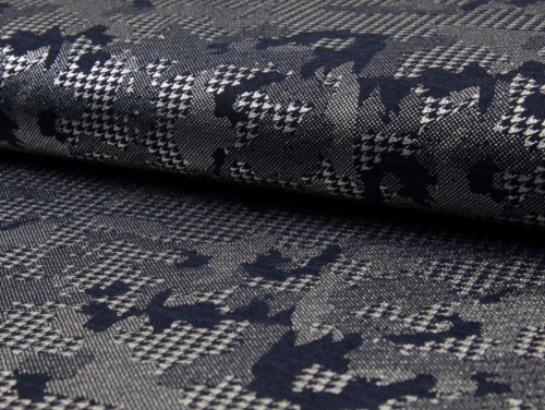 Deadstock Metallic ITY Silky Stretch Knit Fabric Navy Blue