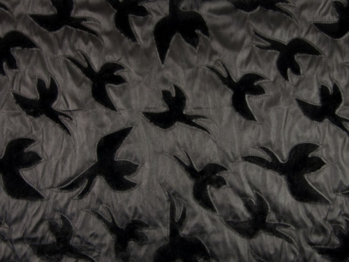 Deadstock Faux Leather Fur Fabric Black & Black