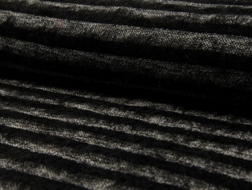 Deadstock Textured Faux Fur Fabric Black