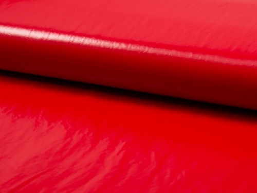 Deadstock Creased PU Vinyl Fabric Red