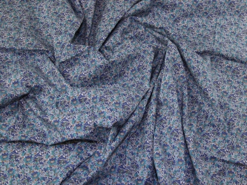 Deadstock Cotton Linen Poplin Fabric Blue