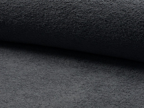 Deadstock Cotton Terry Towelling Fabric Dark Grey