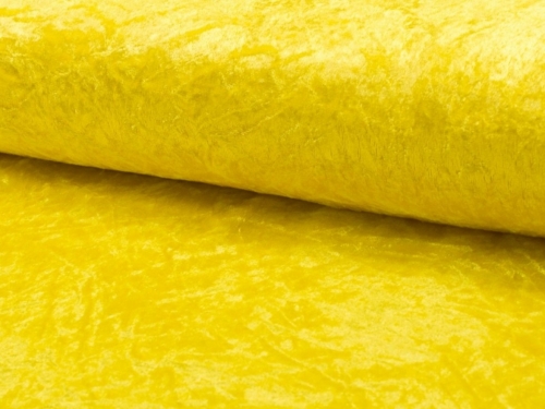 Deadstock Crush Velvet Stretch Knit Fabric Yellow