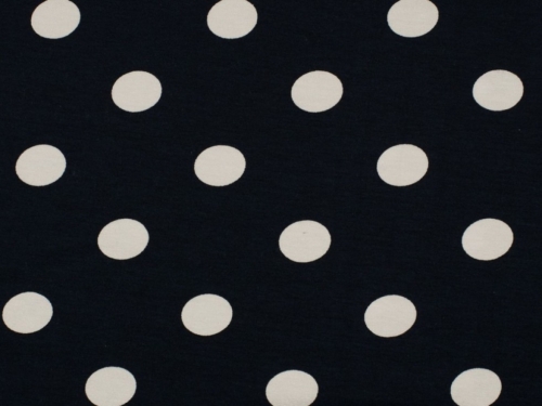 Deadstock Viscose Jersey Stretch Knit Fabric White on Navy