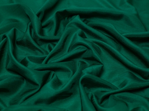 Satin Back Dupion Fabric Bottle Green