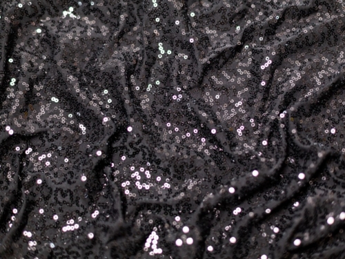 Minerva Core Range Sequin ITY Silky Stretch Knit Fabric Black