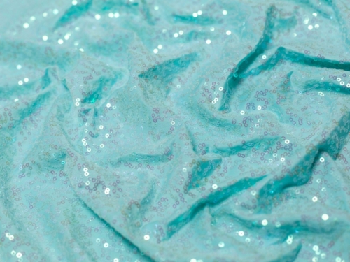 Minerva Core Range Sequin ITY Silky Stretch Knit Fabric Blue Pearl
