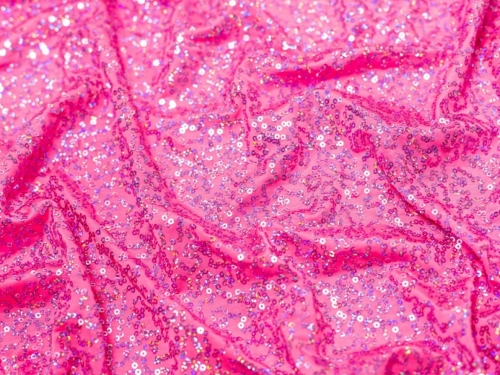 Minerva Core Range Sequin ITY Silky Stretch Knit Fabric Flo Pink
