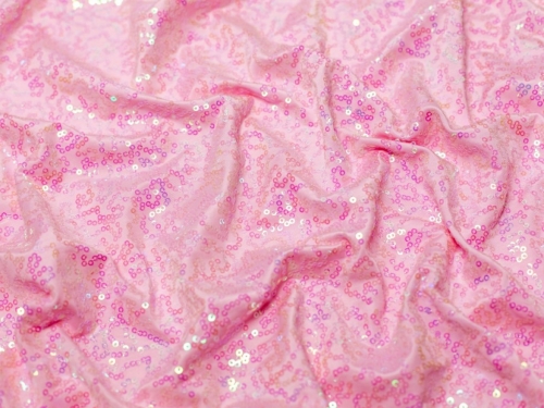 Minerva Core Range Sequin ITY Silky Stretch Knit Fabric Pink Pearl