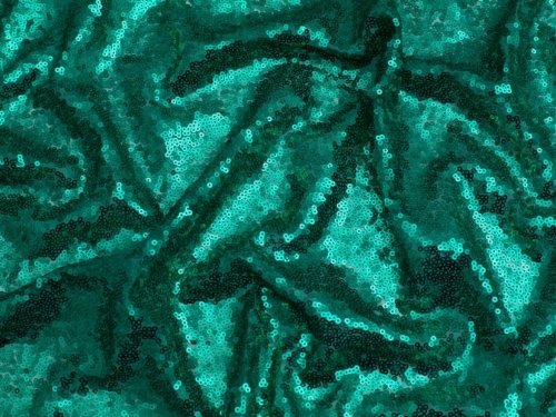 Minerva Core Range Sequin Mesh Fabric Aqua Green