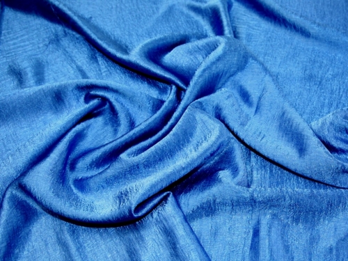 Deadstock Soire Crinkle Satin Fabric Royal Blue