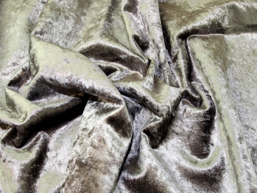 Deadstock Heavy Crushed Velvet Stretch Knit Fabric Mink