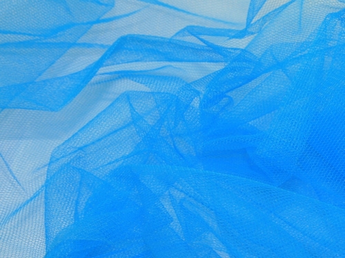 Deadstock Extra Stiff Dress Net Fabric Flo Blue