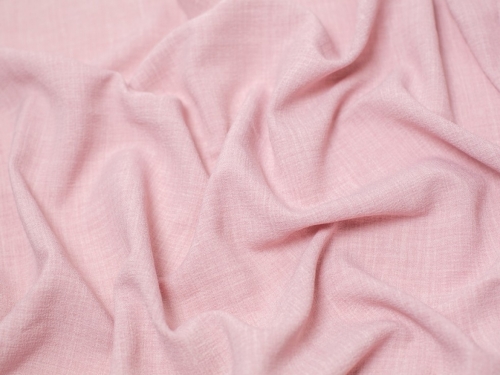 Deadstock Linen Look Crepe Fabric Clover Pink