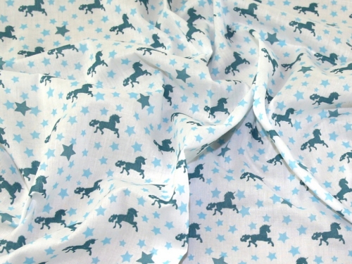 Printed Polycotton Fabric Mint