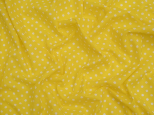 Minerva Core Range Printed Polycotton Fabric Yellow