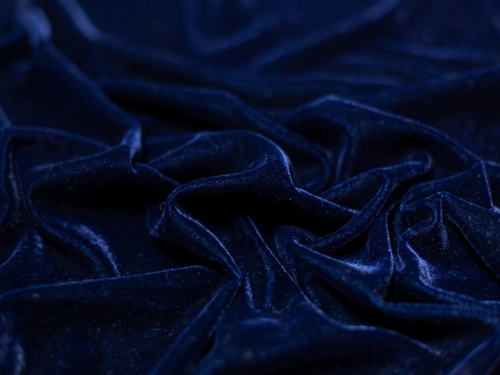 Minerva Core Range Triple Crown Velvet Fabric Navy Blue