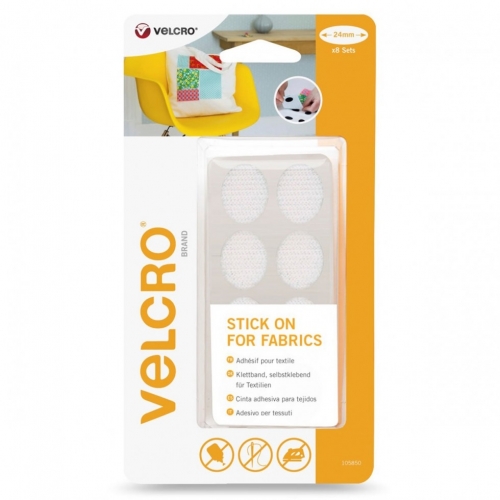 Velcro Stick On Hook & Loop Ovals White