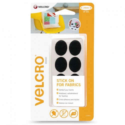 Velcro Stick On Hook & Loop Ovals Black