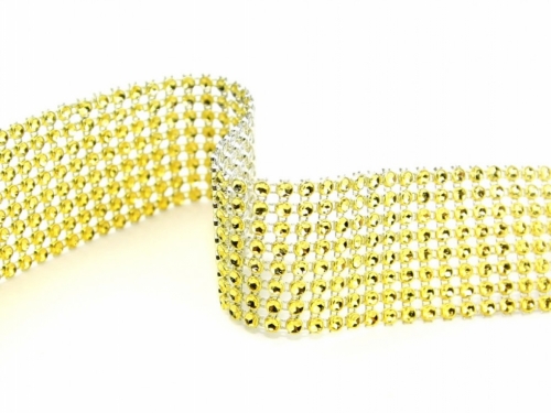 8 Row Diamante Mesh Trim Gold
