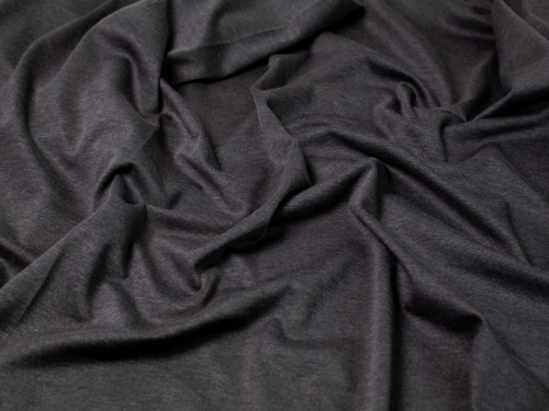 Soft Ponte Roma Double Stretch Knit Fabric Dark Grey Marl