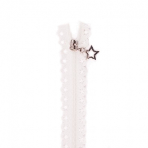Star Lace Dress Zips Off White