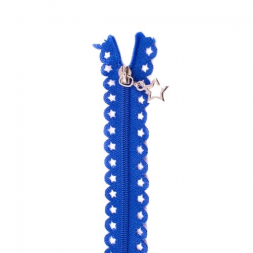 Star Lace Dress Zips Cobalt Blue