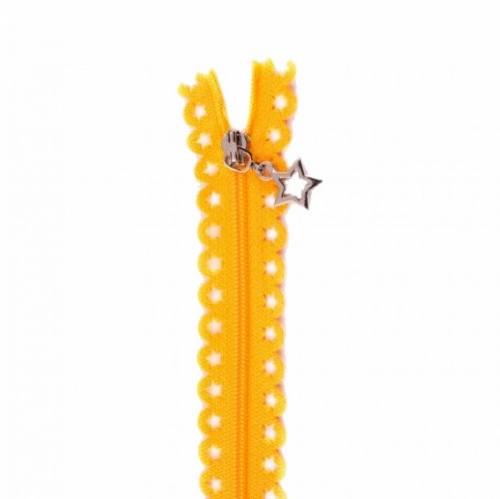 Star Lace Dress Zips Yellow