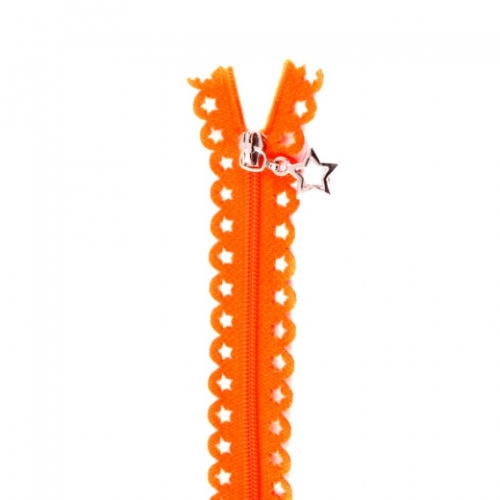 Star Lace Dress Zips Orange