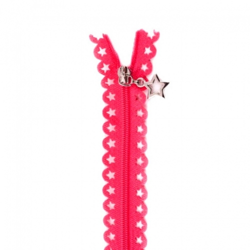 Star Lace Dress Zips Fuchsia Pink