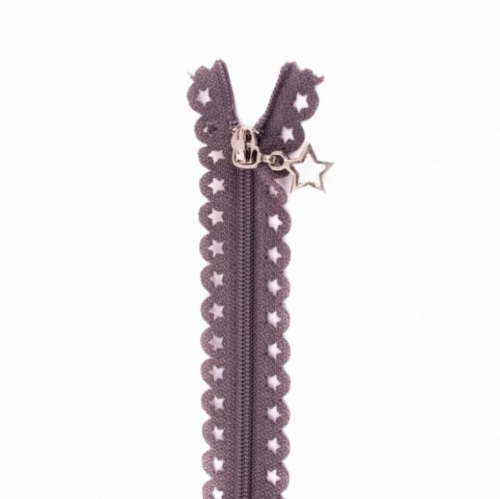 Star Lace Dress Zips Dark Grey