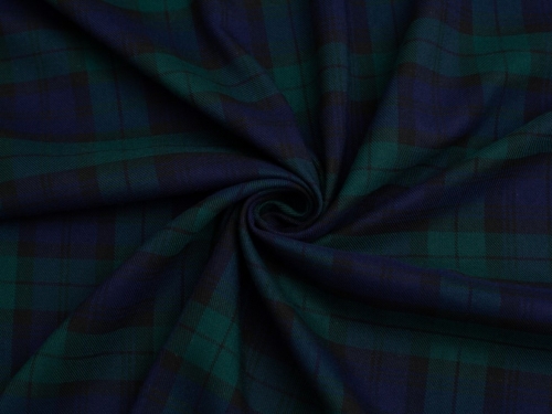 Minerva Core Range Stretch Woven Polyester Viscose Suiting Fabric Navy & Green