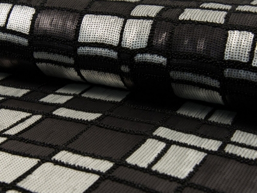 Deadstock Sequin Mesh Fabric Black & Silver