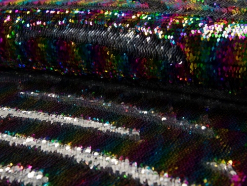 Deadstock Reversible Flip Sequin Mesh Fabric Multicoloured