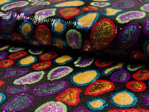 Deadstock Sequin Mesh Fabric Multicoloured