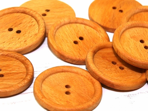 Dill Round Wood Buttons (Value Pack) Tan
