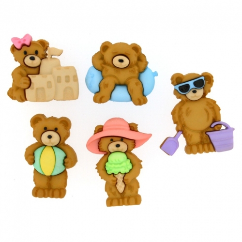Dress It Up Summer Bear Buttons
