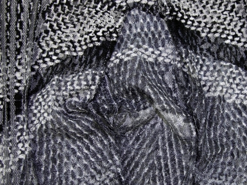 Deadstock Stretch Lace Fabric Black & Grey