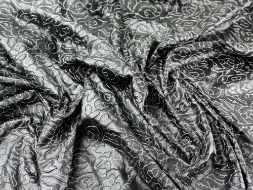 Deadstock Cut Out Faux Leather Fabric Black